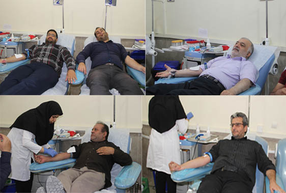 اهدا خون اصحاب رسانه مسجدسلیمان در پایگاه انتقال خون 