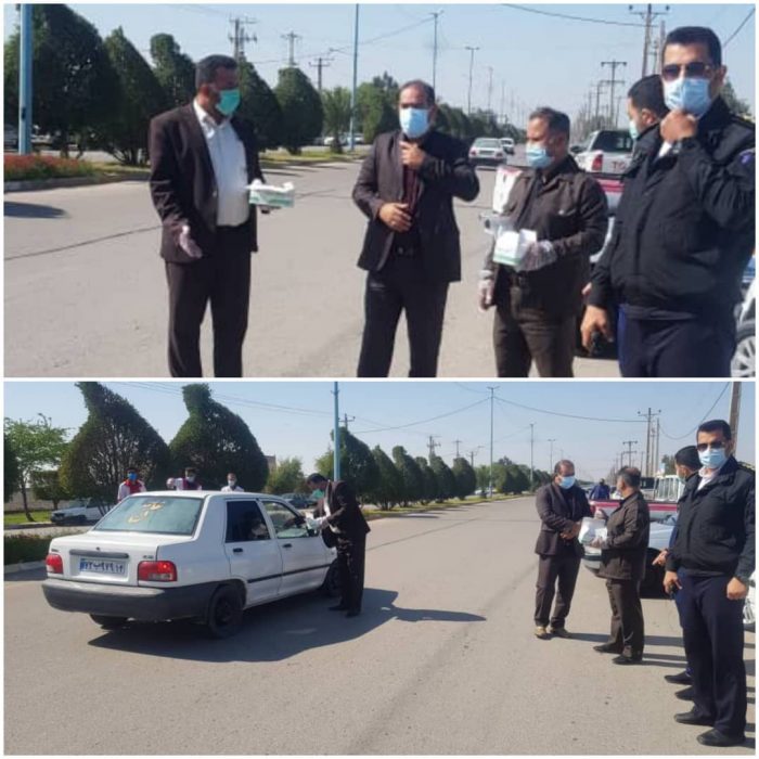 فرماندار هویزه از ایستگاه غربالگری ،اهدای ماسک و کنترل ورود و خروج پلاک های خودروهای غیر بومی بازدید کرد