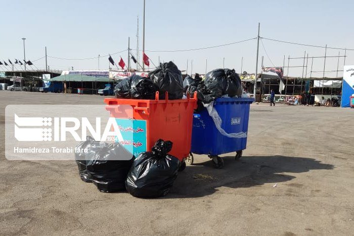 ۱۴ تن زباله روزانه از گذرگاه اربعین شلمچه جمع آوری می‌شود