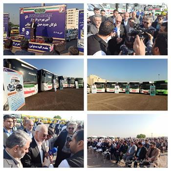 آیین بهره برداری از ۶ دستگاه اتوبوس جدید ناوگان اتوبوسرانی اهواز برگزار شد