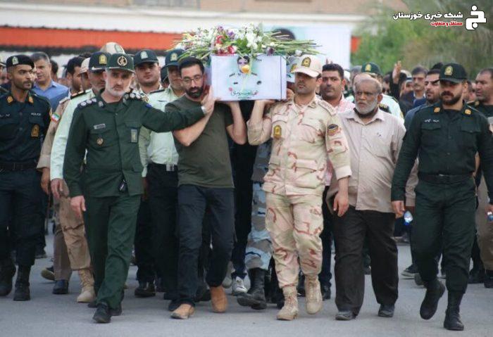 پیکر شهید مدافع امنیت در آبادان تشییع شد + تصاویر