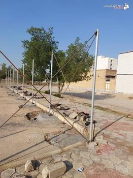 ادامه و پیشرفت فیزیکی احداث زمین چمن مصنوعی در پارک ولایت توسط شهرداری منطقه سه اهواز + تصاویر