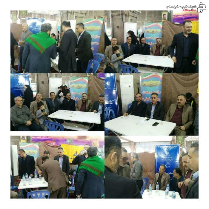برگزاری میز خدمت اداره کل صنعت، معدن و تجارت خوزستان در مصلای نماز جمعه اهواز + تصاویر