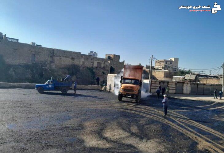 عملیات زیرسازی و آسفالت بازارچه دست فروشان انجام شد عملیات زیرسازی و آسفالت بازارچه دست فروشان انجام شد