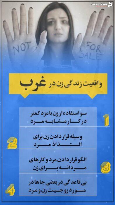 📌پوستر واقعیت زندگی زن درغرب